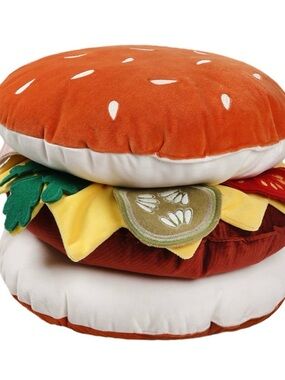 Cheeseburger Decorative Plush Pillow